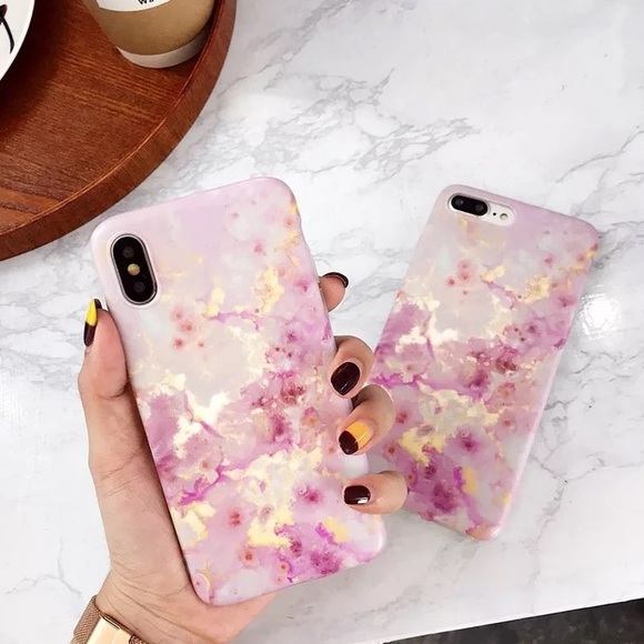 loves_cases Accessories - iPhone XR/XS/Max/7/8/+❤️️golden pink marble case